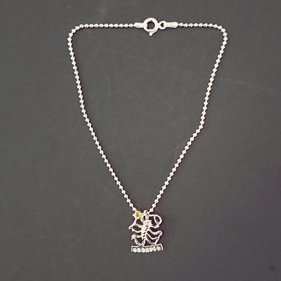 Anklet 925 Sterling Silver Chain and Scorpio Charm - Picture 3 of 4